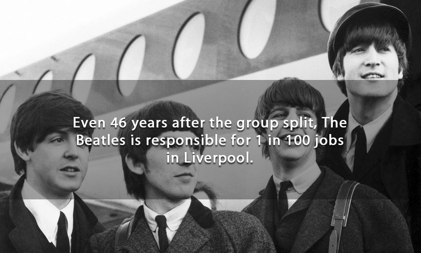 beatles in name - Even 46 years after the group split, The Beatles is responsible for 1 in 100 jobs in Liverpool.