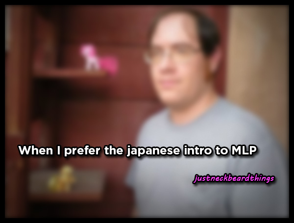 photo caption - When I prefer the japanese intro to Mlp justneckbeardthings