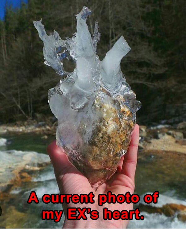 memes - ice heart - A current photo of my EXs heart.