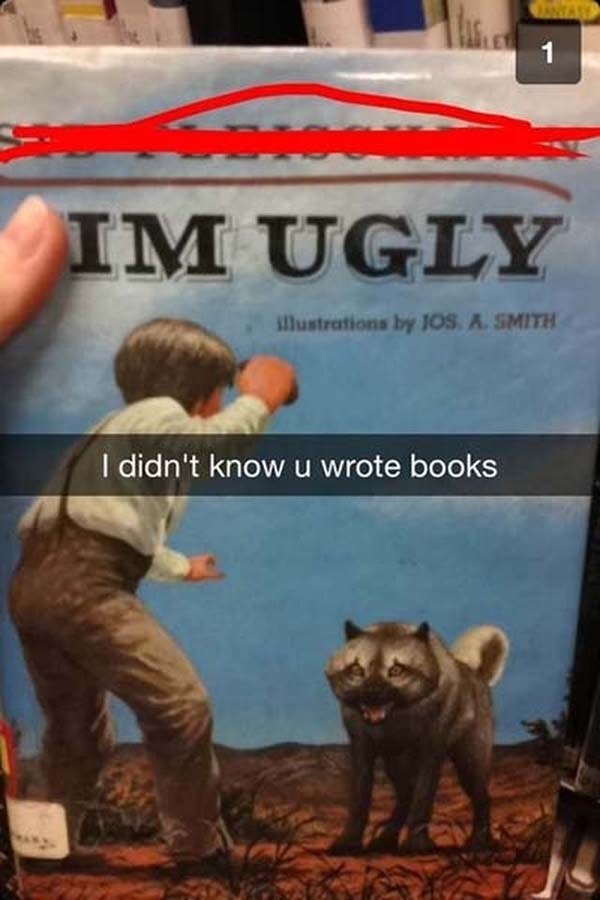 funny snapchat weird things to send on snapchat - Im Ugly illustrations by Jos. A Smith I didn't know u wrote books