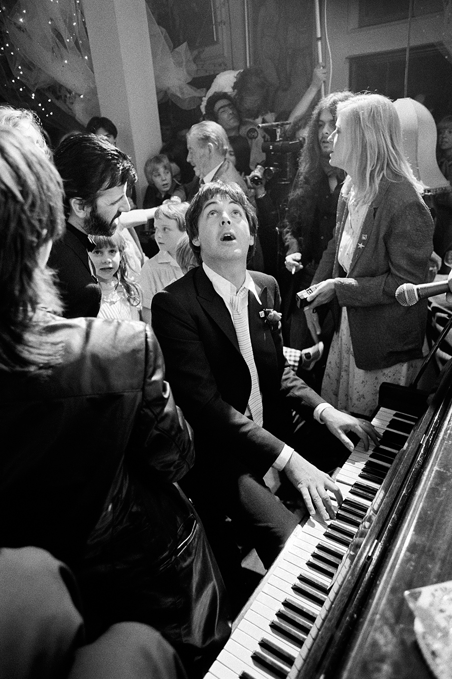 Paul McCartney at Ringo Starr’s wedding, 1981