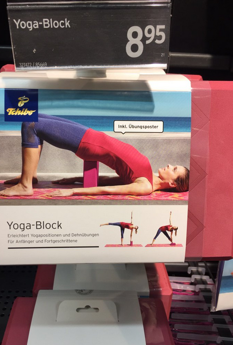 The Yoga-Block. Look how comfortable she looks!