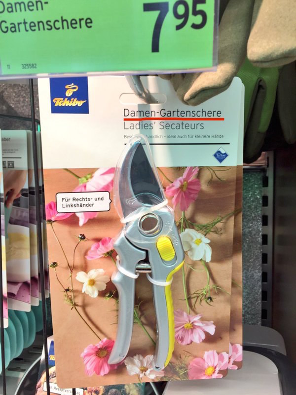 Ladies’ Gardening Shears, because women can’t handle A MAN’S gardening shears.