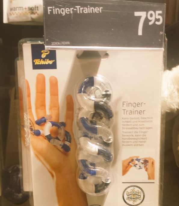 This Finger Trainer, because your finger strength is embarrassing and everyone at the gym keeps laughing at you.