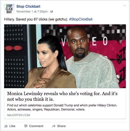The Facebook Page Stop Clickbait Is The Hero The Internet Deserves
