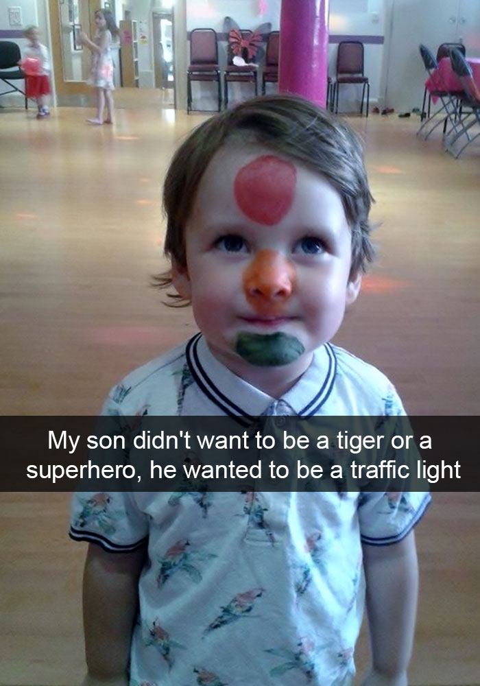 kids snapchat kid fails - My son didn't want to be a tiger or a superhero, he wanted to be a traffic light