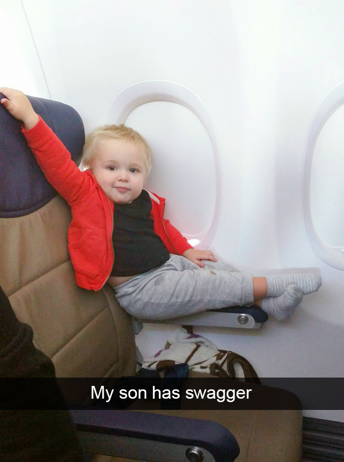 kids snapchat flying like a boss - My son has swagger