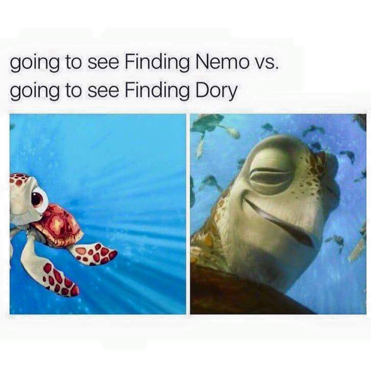 meme stream - finding dory memes - going to see Finding Nemo vs. going to see Finding Dory