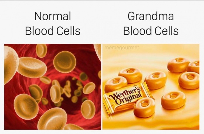 meme - grandma blood cells meme - Normal Blood Cells Grandma Blood Cells memegourmet Werther's Original