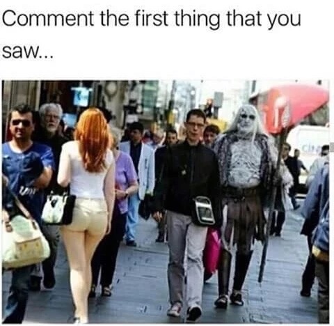 meme - did you notice first - Comment the first thing that you saw... Yeli