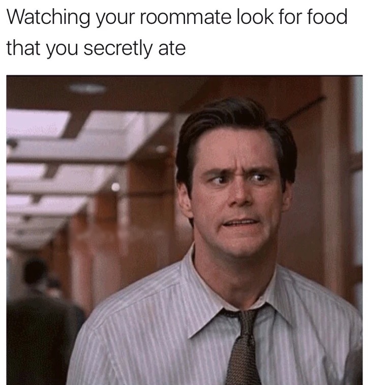 meme stream - cleaning face gif - Watching your roommate look for food that you secretly ate
