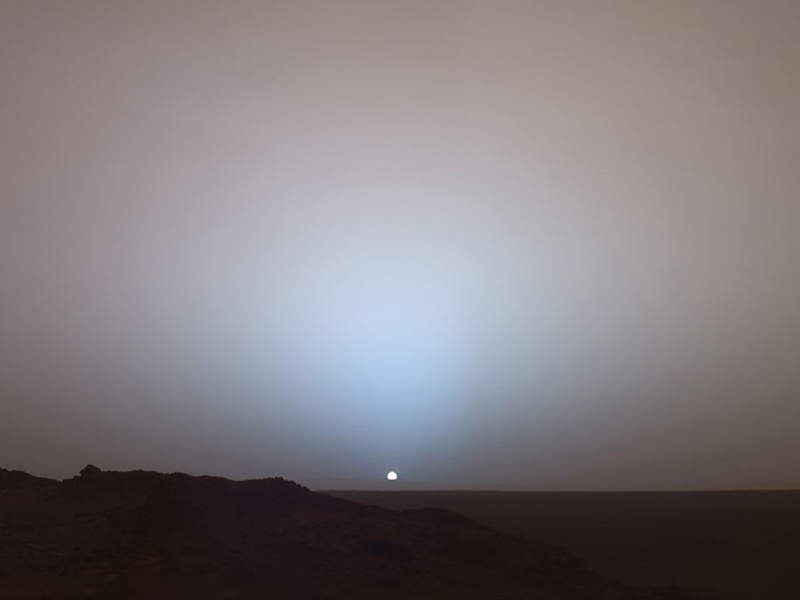 NASA's Mars Rover presents the world with a vision of Mars at dusk, May 2005.