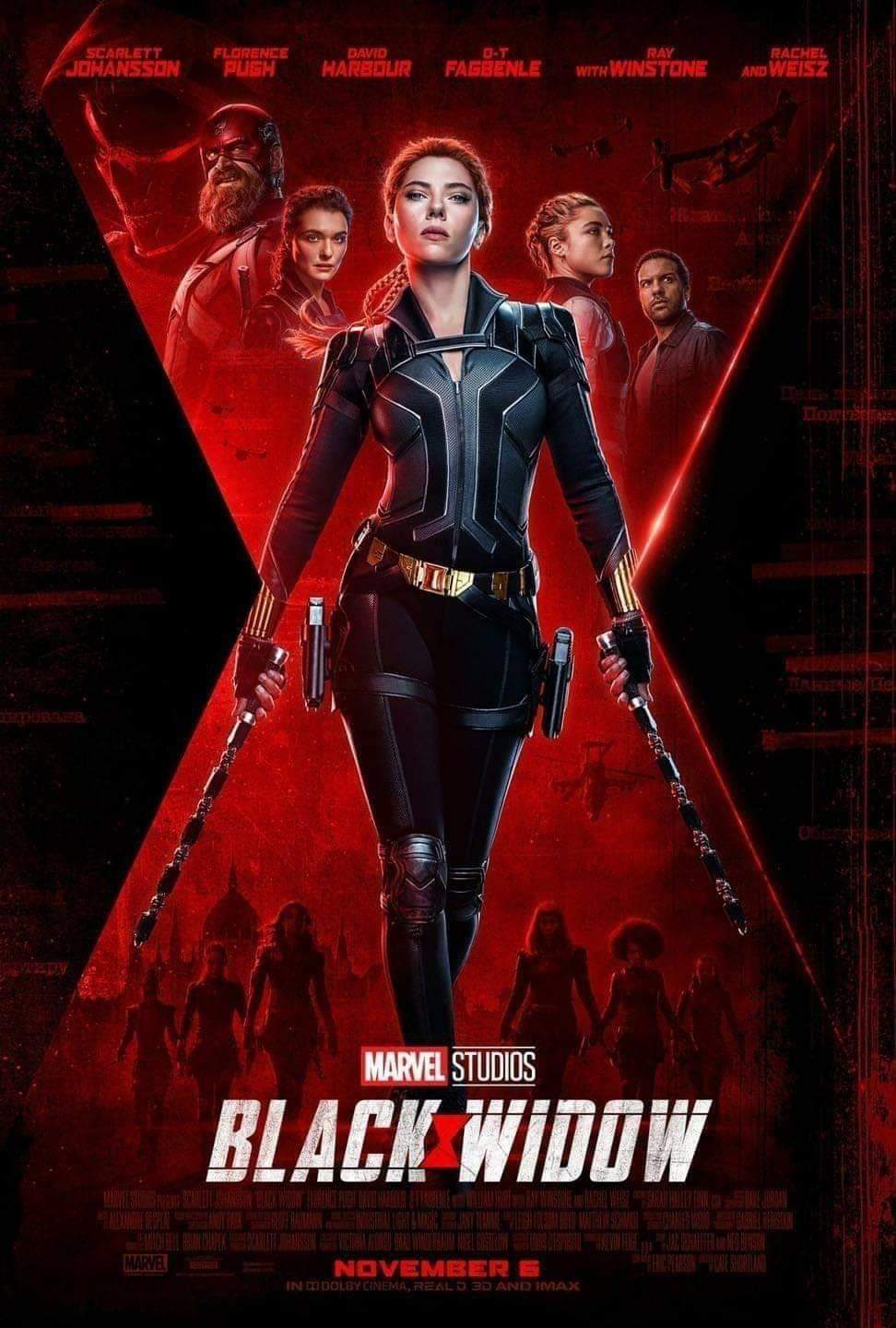 anticipated movies 2021 - black widow poster november - Scarlett Johansson Florence Pugh David Harbour 3T Fagbenle Ray With Winstone Rachel And Weisz Marvel Studios Black Widow Marvel November E Inddolby Cinema Reals 30 And Viax