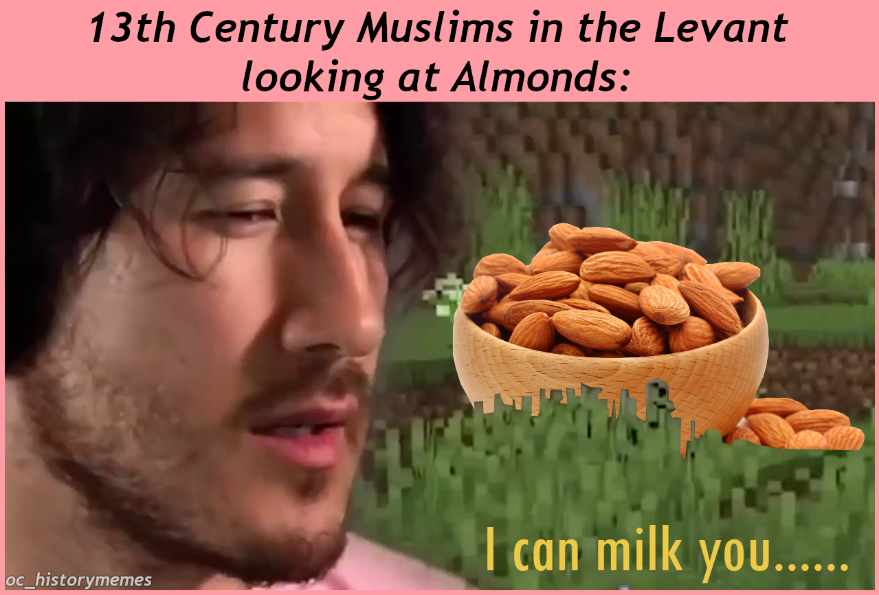 can milk you meme - 13th Century Muslims in the Levant looking at Almonds I can milk you...... Oc_historymemes