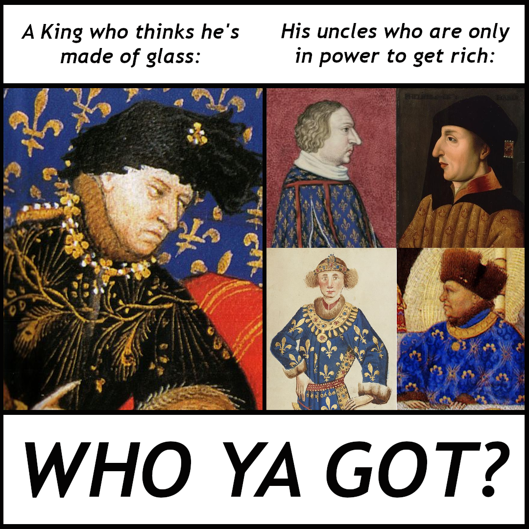 album cover - A King who thinks he's made of glass His uncles who are only in power to get rich Who Ya Got?