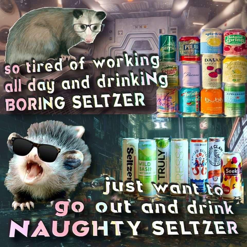 photo caption - Xxe pindri Poland spring terti Polar Dasan Spa yer al Anko Dry Recess so tired of working all day and drinking Boring Seltzer Vintage Peller Bo SEEbubl On Cla Sel Ked Seltzer Wild Basil Truly $ Press 00 Seek just want to Fr! 'Go out and dr