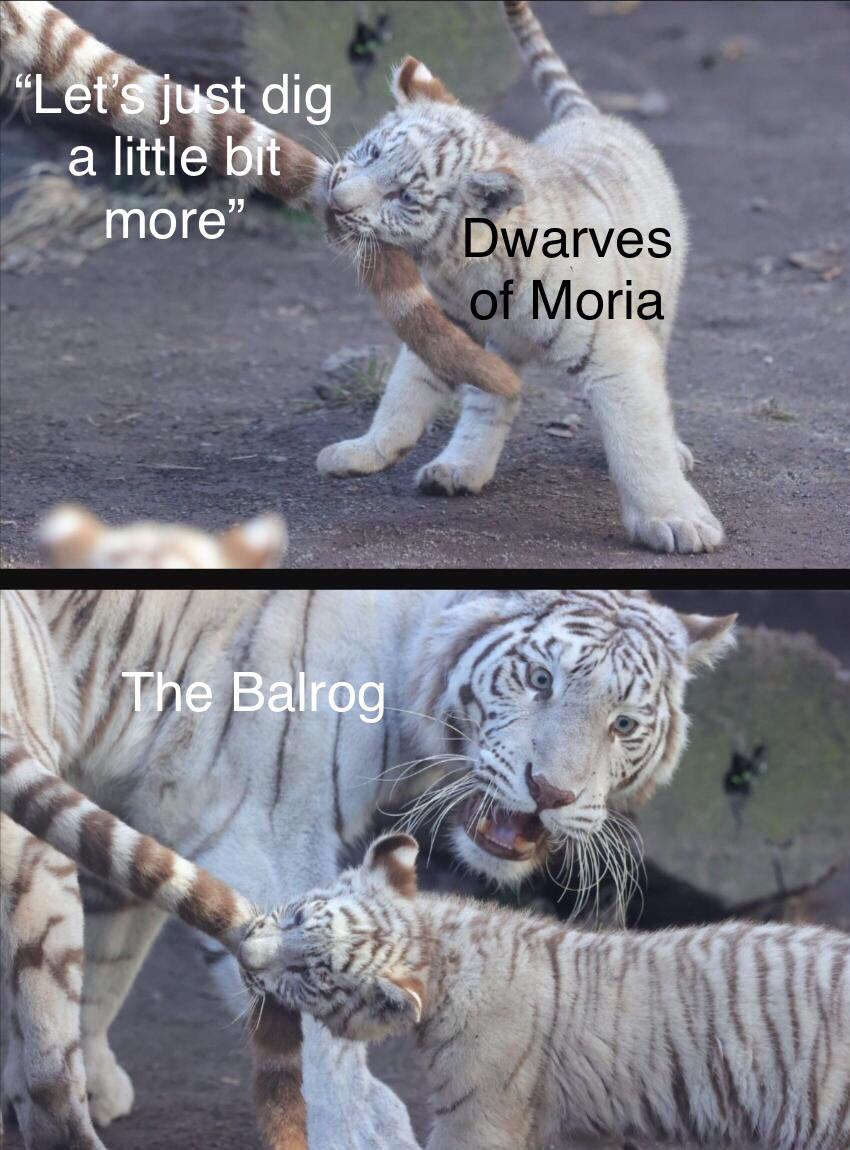 fauna - Let's just dig a little bit more" Dwarves of Moria The Balrog