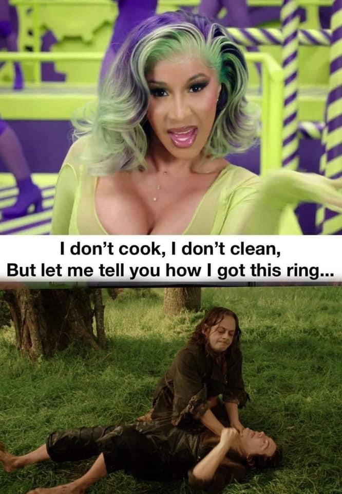 lord of the rings memes - I don't cook, I don't clean, But let me tell you how I got this ring...