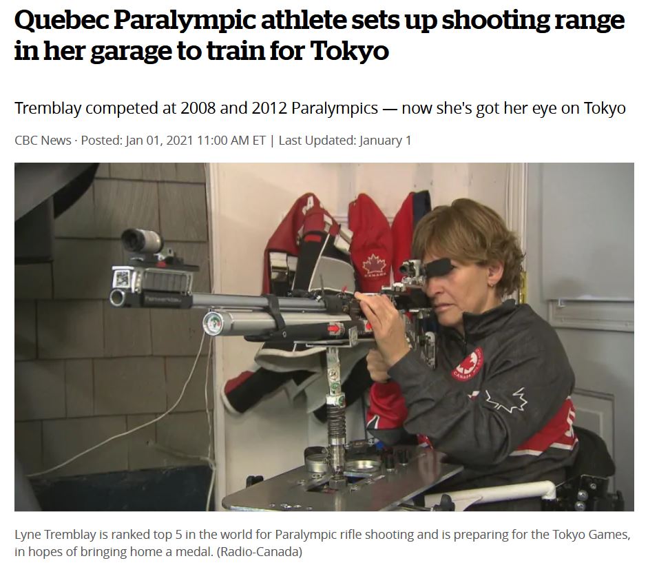 gun - Quebec Paralympic athlete sets up shooting range in her garage to train for Tokyo Tremblay competed at 2008 and 2012 Paralympics now she's got her eye on Tokyo Cbc News. Posted Et Last Updated January 1 5 1 Lyne Tremblay is ranked top 5 in the world