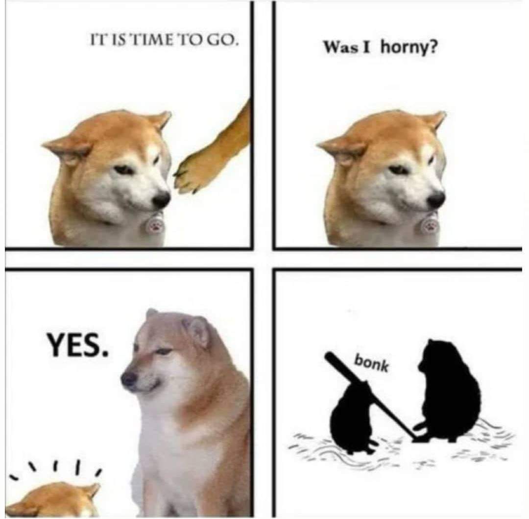 Internet meme - It Is Time To Go Was I horny? Yes. bonk