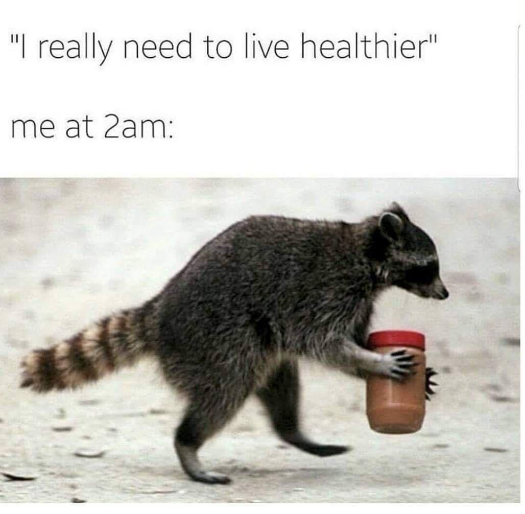 funny diet memes - "I really need to live healthier" me at 2am