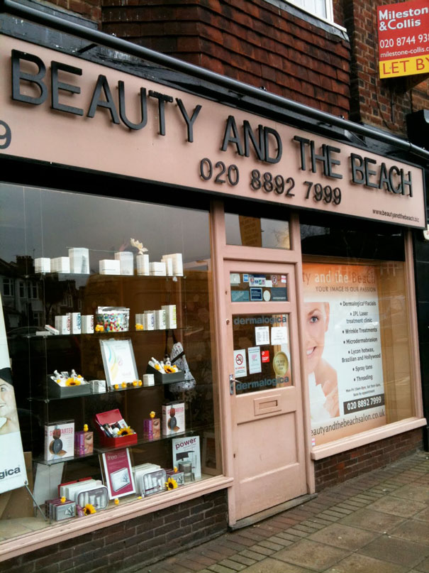 funny shop names - Mileston & Collis 020 674499 Letb Beauty And The Beach 020 8892 7999 and the Ce 3 gio