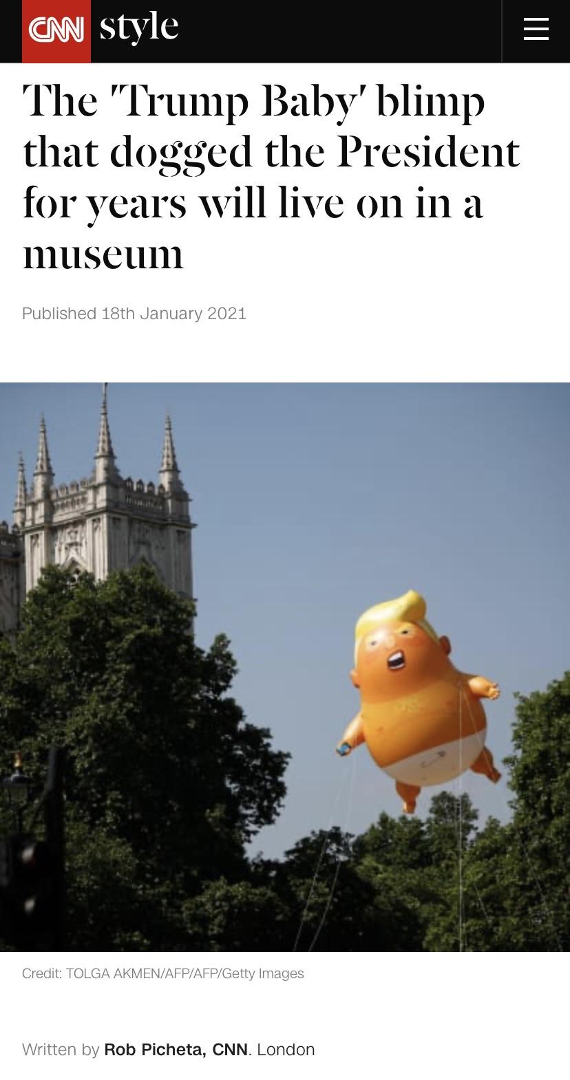 westminster abbey - Mil can style The "Trump Baby' blimp that dogged the President for years will live on in a museum Published 18th Credit Tolga AkmenAfpAfpGetty Images Written by Rob Picheta, Cnn. London
