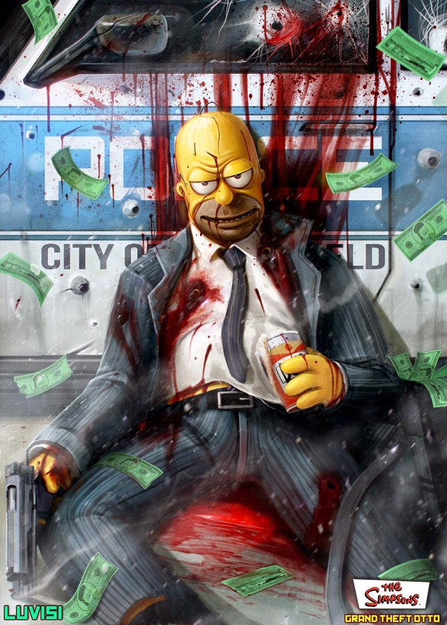 dan luvisi art - City Keld the Simpsons Luvsi Grand Theft Otto