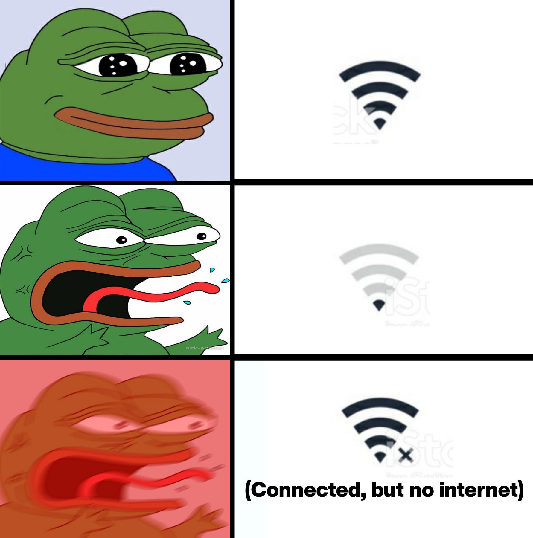 Internet meme - nickvart ac it Connected, but no internet
