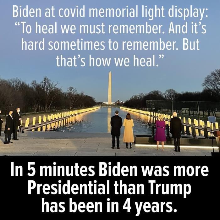 random pics - sky - Biden at covid memorial light display