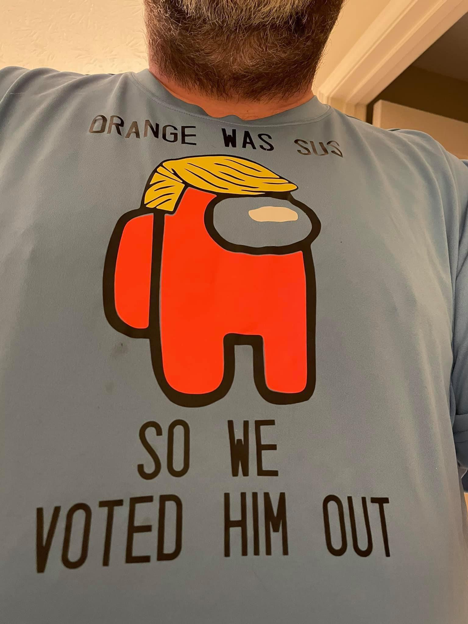 t shirt - Orange Was Sus 29 So We Voted Him Out