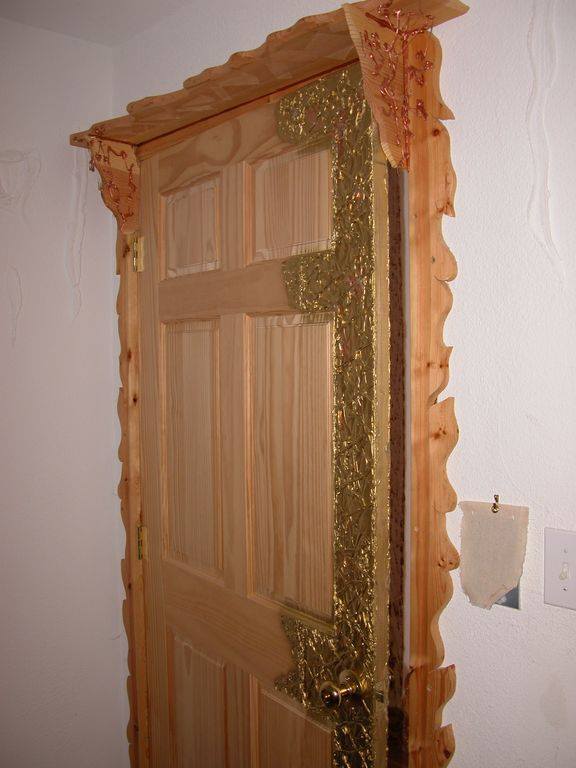 Gold leafed unvarnished door