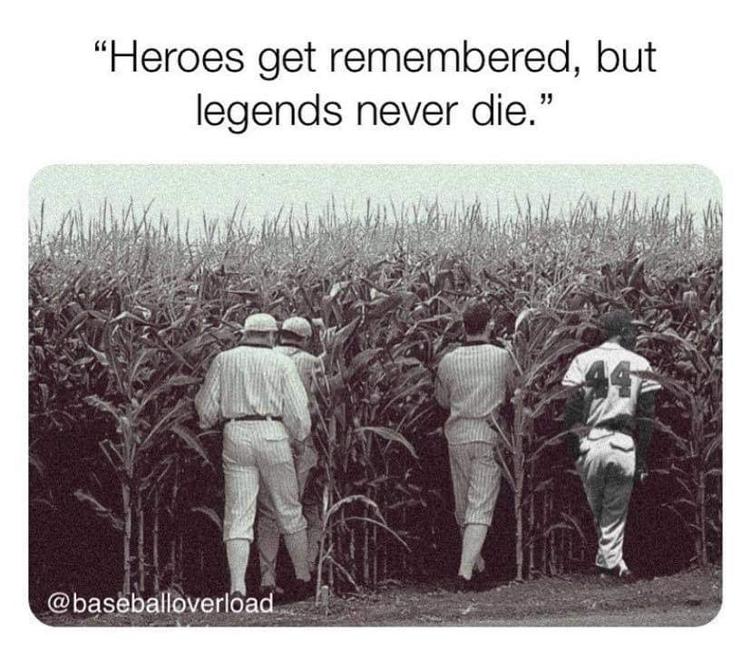 cornfield the field of dreams movie - "Heroes get remembered, but legends never die.