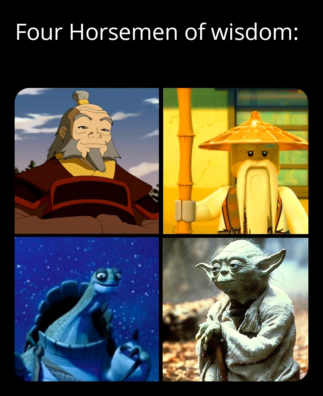 cartoon - Four Horsemen of wisdom