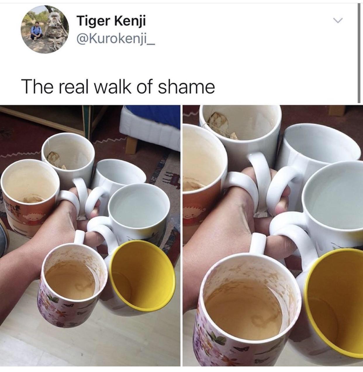 real walk of shame coffee cups - Tiger Kenji The real walk of shame