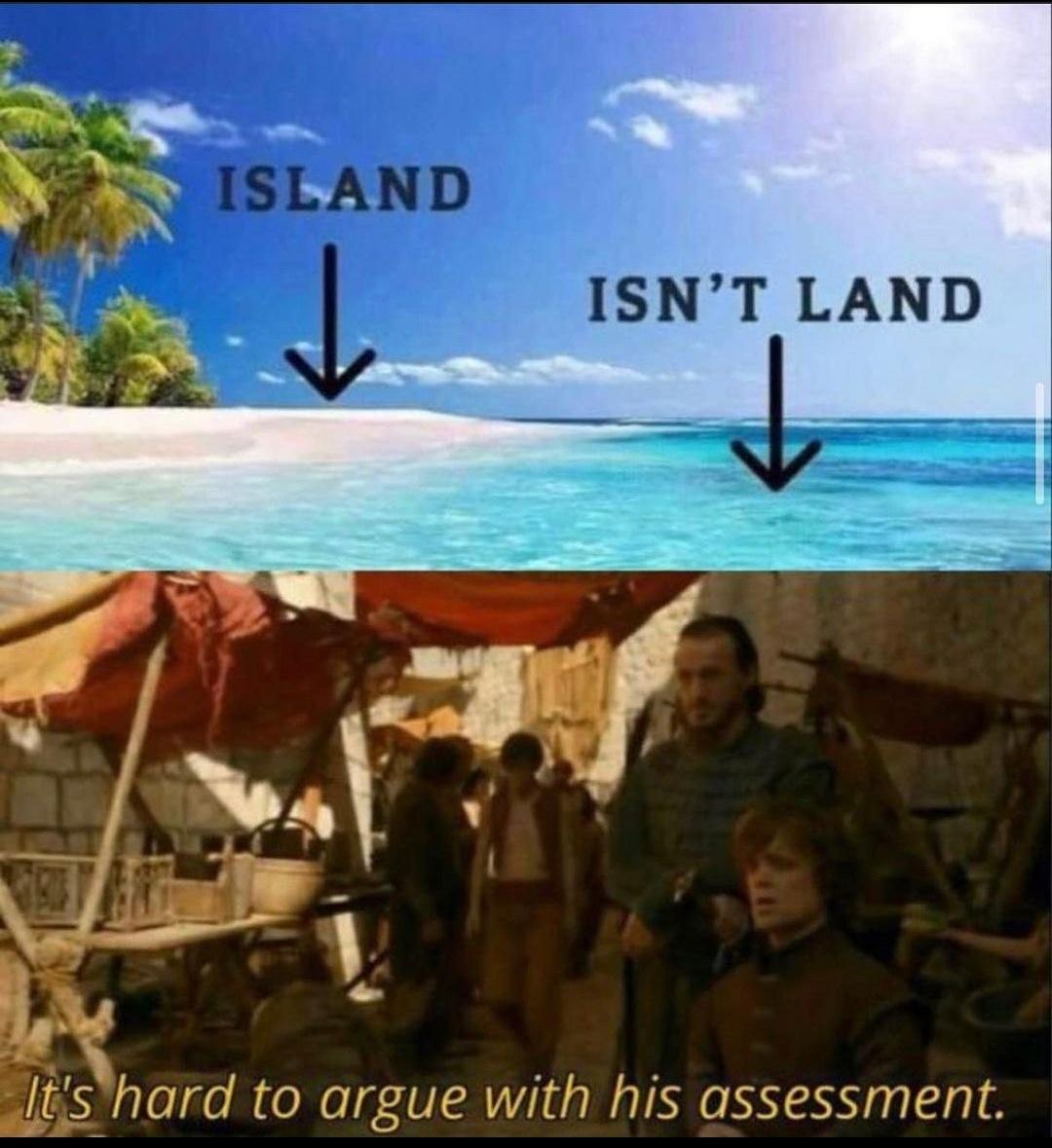 meme it's hard to argue with his assessment - Island Isn'T Land It's hard to argue with his assessment.