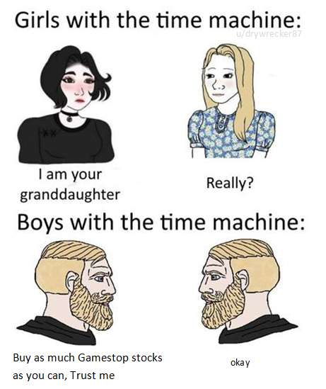 girls with time machine - Girls with the time machine udrywrecker87 I am your Really? granddaughter Boys with the time machine Buy as much Gamestop stocks as you can, Trust me okay