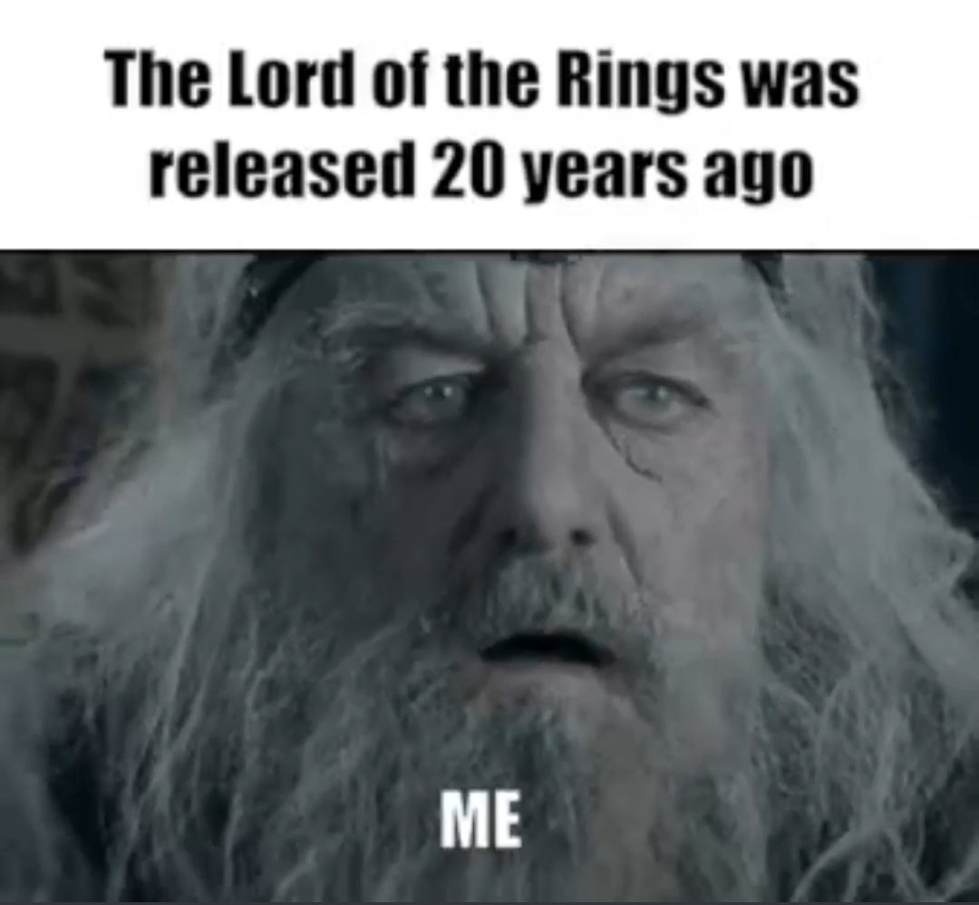 The Lord of the Rings was released 20 years ago Me