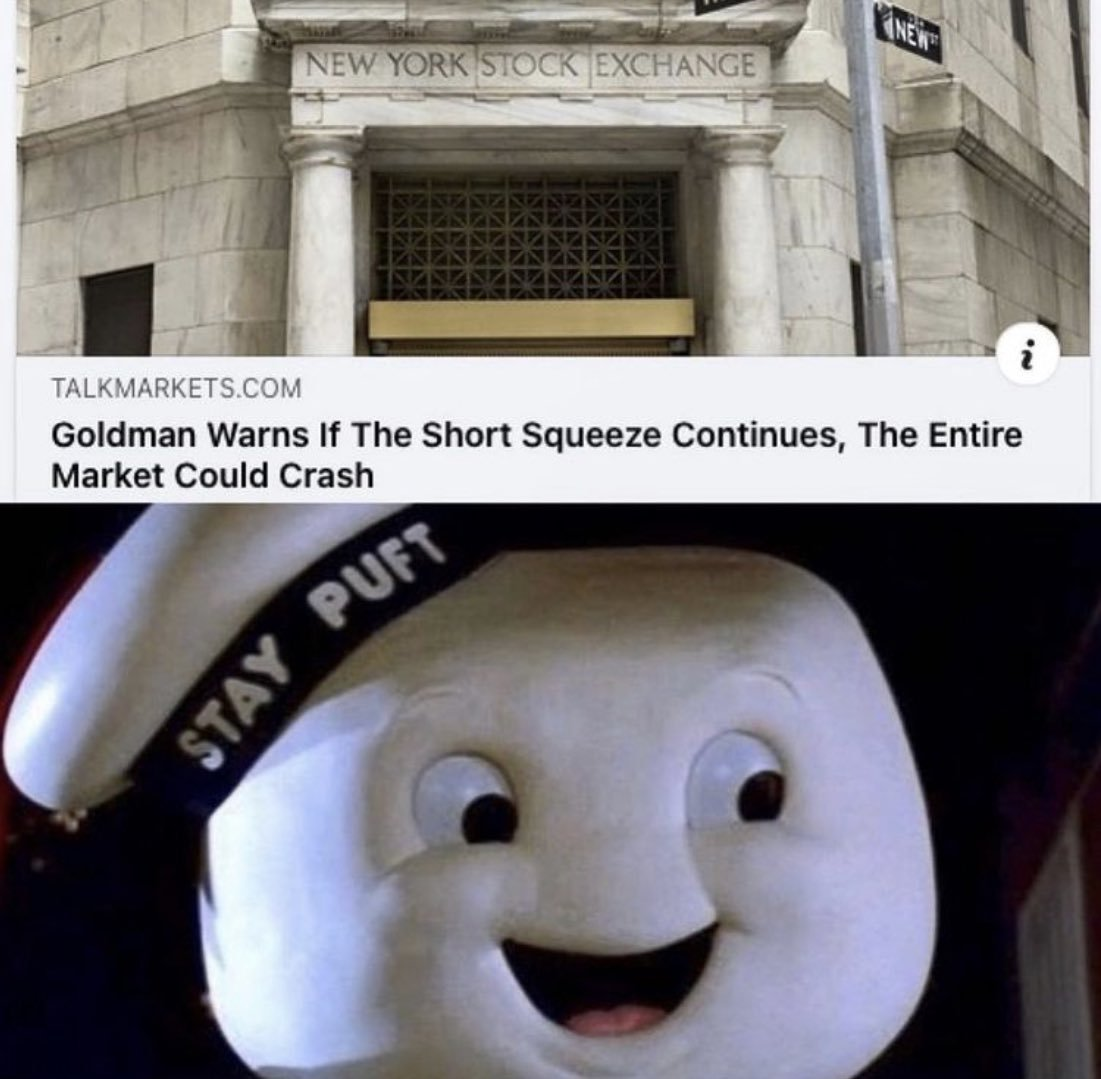stock exchange - New York Stock Exchange Talkmarkets.Com Goldman Warns If The Short Squeeze Continues, The Entire Market Could Crash Stay Puft
