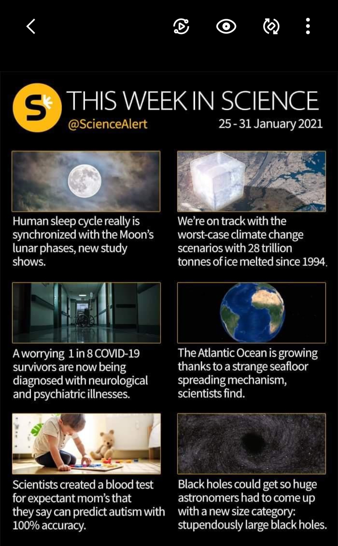 chapin school - S This Week In Science 25 Human sleep cycle really is synchronized with the Moon's lunar phases, new study shows. We're on track with the worstcase climate change scenarios with 28 trillion tonnes ofice melted since 1994. A worrying 1 in 8