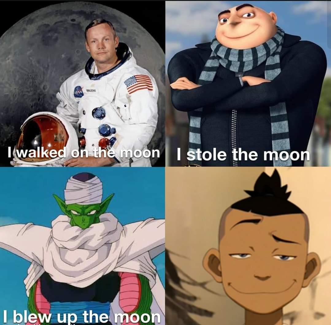 funny memes and pics - dragon ball piccolo - Lasang I walked on the moon I stole the moon I blew up the moon