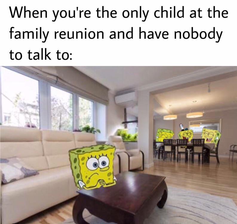 funny memes - your friend's parents are yelling at him and you just have to sit - When you're the only child at the family reunion and have nobody to talk to