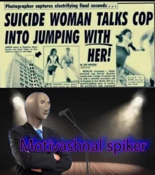 woman talks policeman to jump with her - Photographer captures electrifying final seconds ... Suicide Woman Talks Cop Into Jumping With Her! Motivashnal spiker