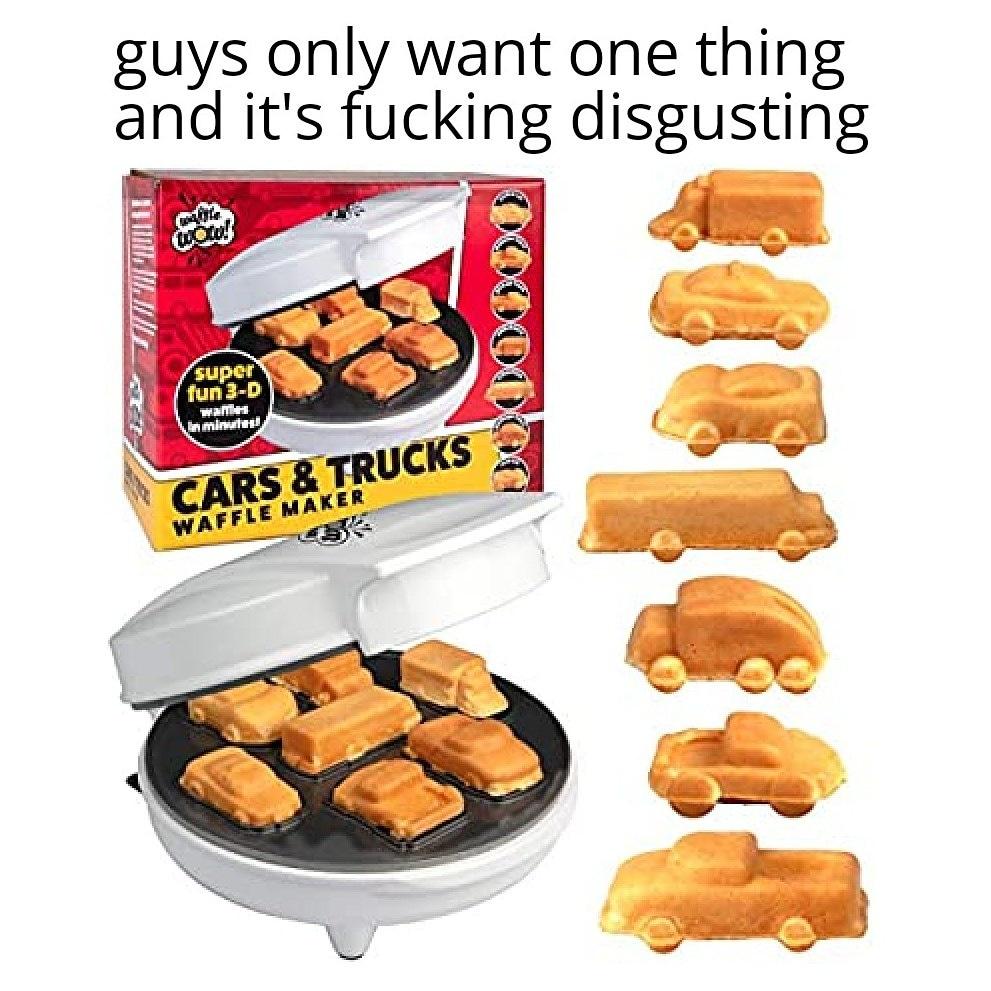 3d waffle maker - guys only want one thing and it's fucking disgusting watu! Gooooooo super fun 3D wania minute Cars & Trucks Waffle Maker
