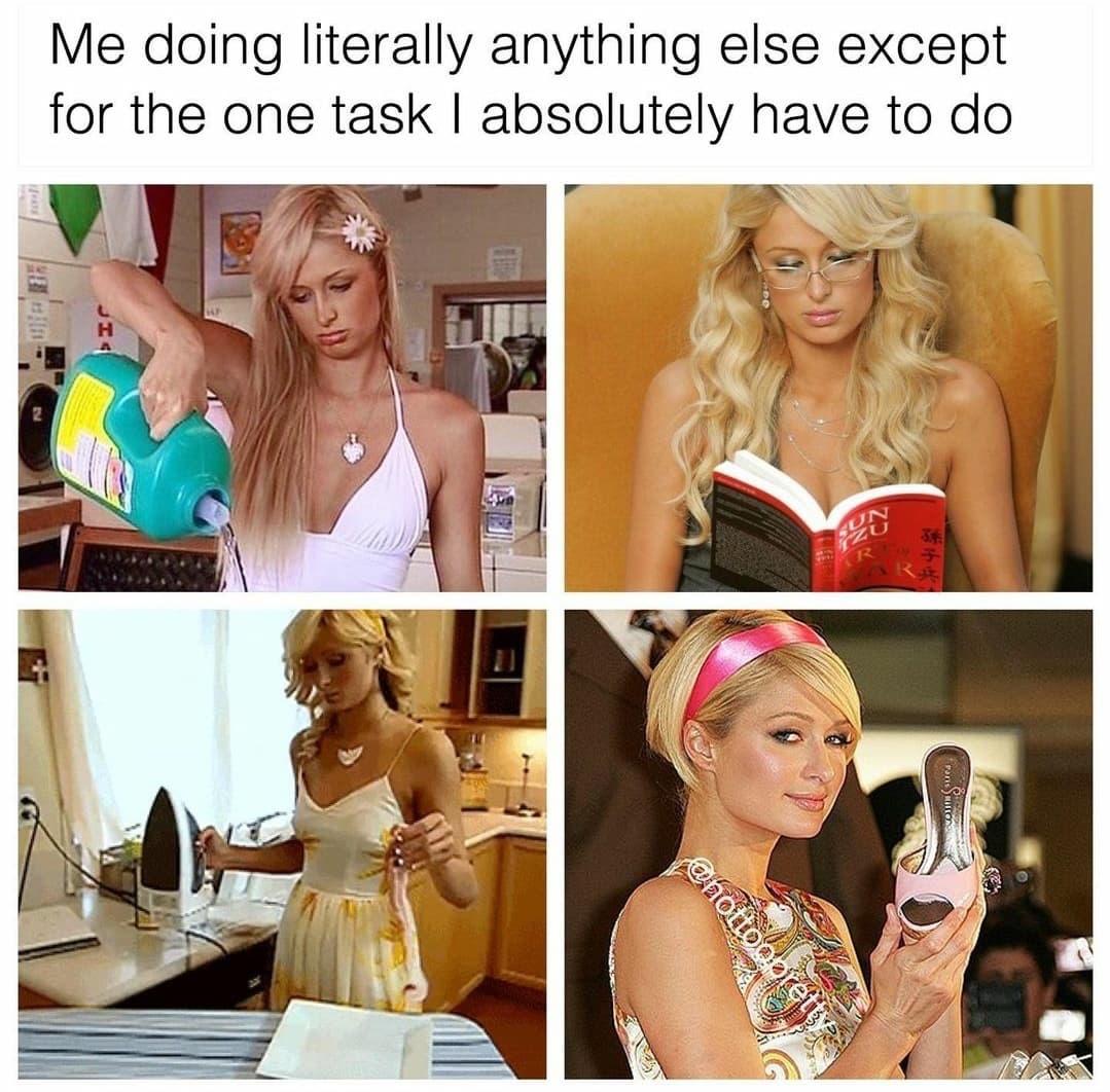 blond - Me doing literally anything else except for the one task I absolutely have to do pretty