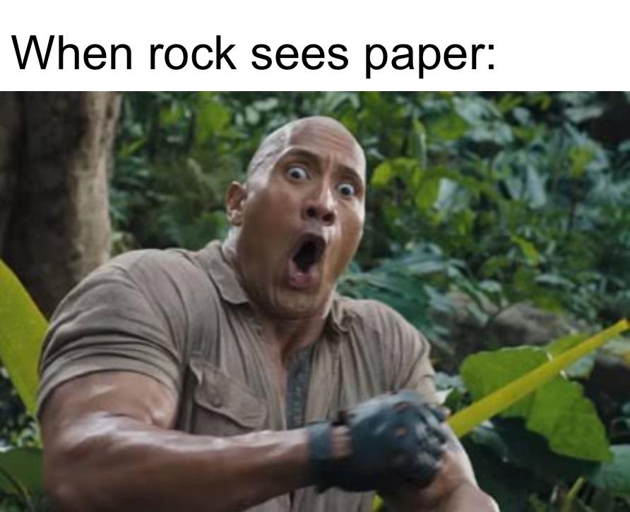 jumanji scenes - When rock sees paper