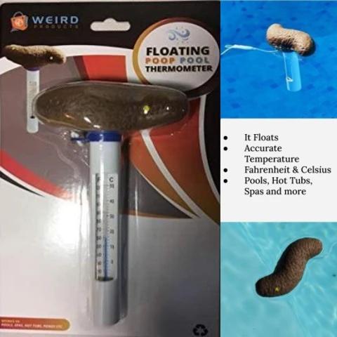 Weird Floating Poop Pool Thermometer It Floats Accurate Temperature Fahrenheit & Celsius Pools, Hot Tubs, Spas and more