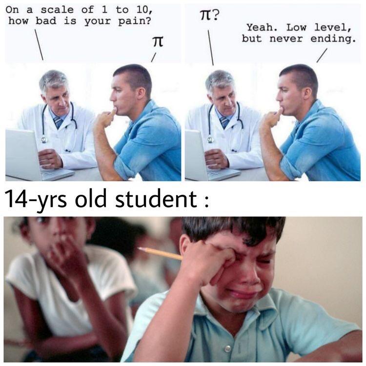 old student meme - T? On a scale of 1 to 10, how bad is your pain? T Yeah. Low level, but never ending. 14yrs old student