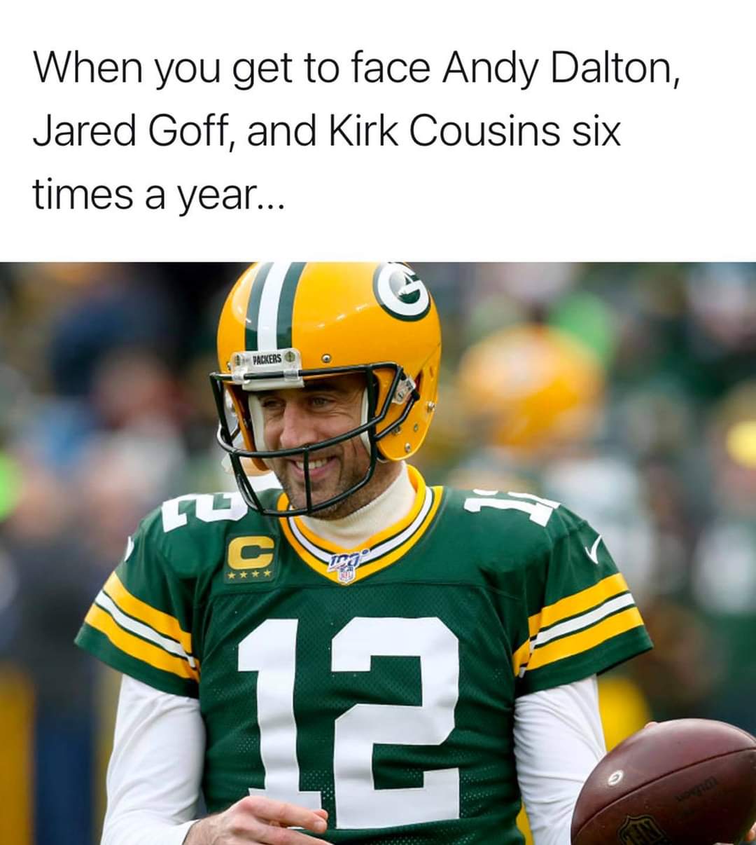 jersey - When you get to face Andy Dalton, Jared Goff, and Kirk Cousins six times a year... Packers 12