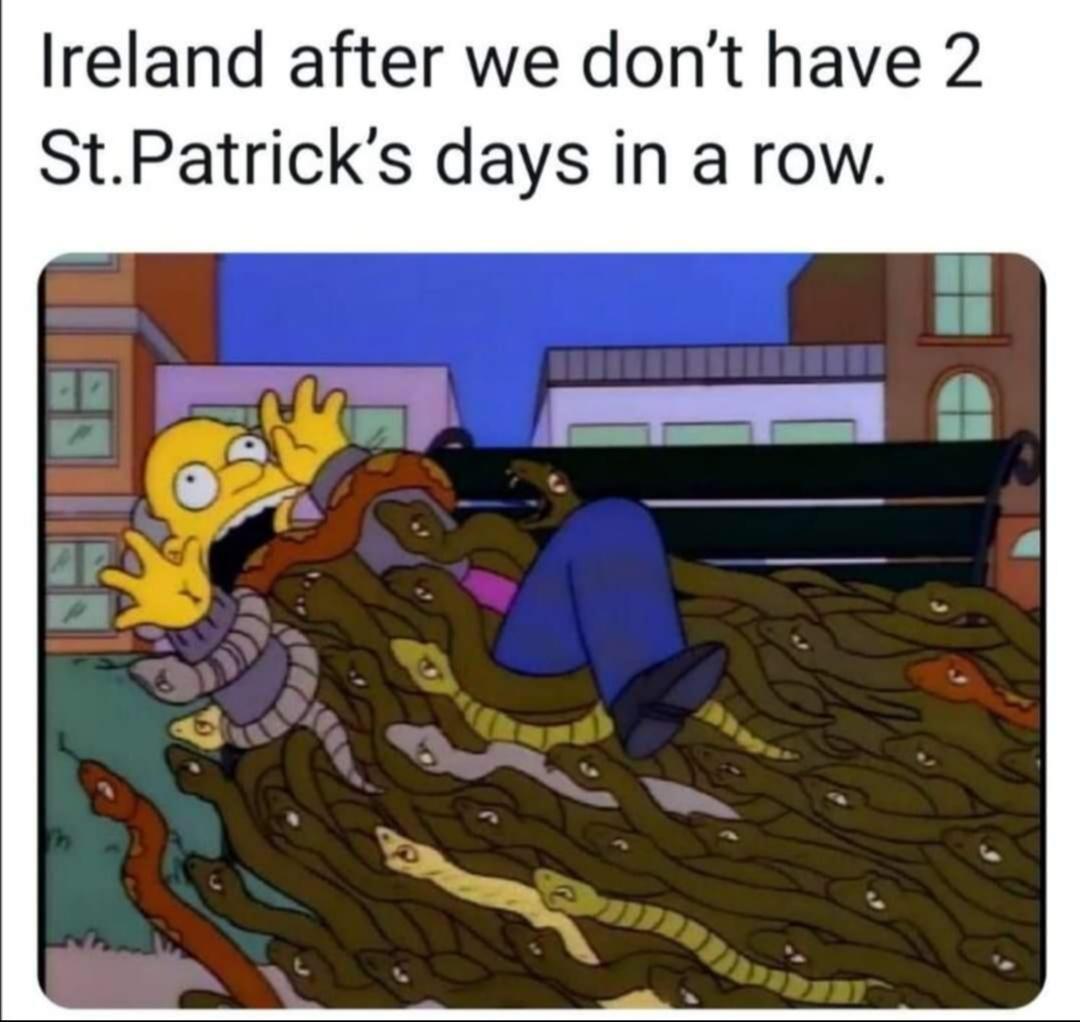 cartoon - Ireland after we don't have 2 St.Patrick's days in a row.